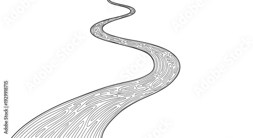 Abstract winding river path with fingerprint texture symbolizing journey destiny uniqueness and life's intricate