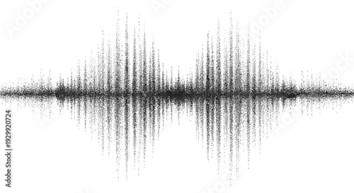 dynamic sound wave visualization displaying abstract digital audio equalizer particles on a white background perfect for technology concepts.