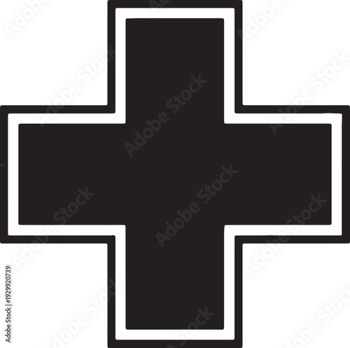 Cross Silhouette Icon – Bold Geometric Symbol