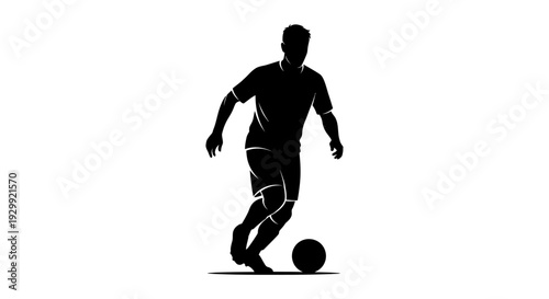 male soccer player in action dribbling a football showcasing athletic performance and dribbling skills on the field