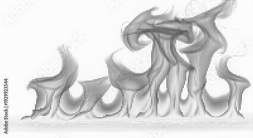 Abstract black and white artwork with dynamic swirling patterns