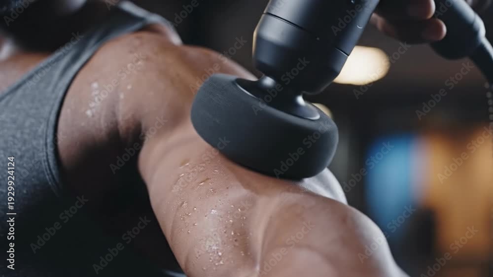 custom made wallpaper toronto digitalPerson Using Muscle Massage Gun for Recovery in Gym