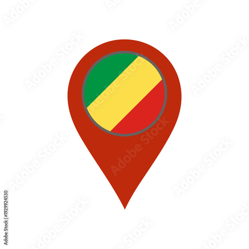 pin with the Republic of the Congo flag vector 
Vector pin with the flag on a white background