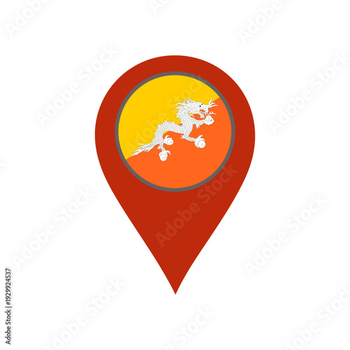 pin with the Bhutan flag vector 
Vector pin with the flag on a white background