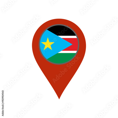 pin with the south sudan flag vector 
Vector pin with the flag on a white background