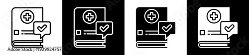 Health Guidance Icon Set In Black And White Filled Style Collection
