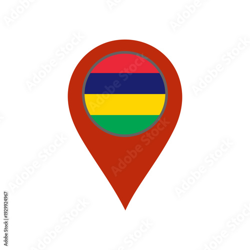pin with the mauritius flag vector 
Vector pin with the flag on a white background