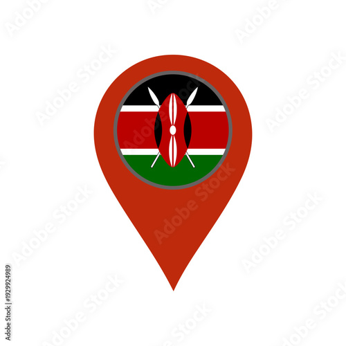 pin with the Kenya flag vector 
Vector pin with the flag on a white background