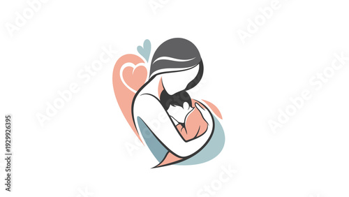 Mother Holding Baby in Her Arms.