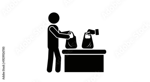 Person placing bag on a weighing scale.