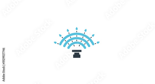 Wireless internet signal and router icon on white background.