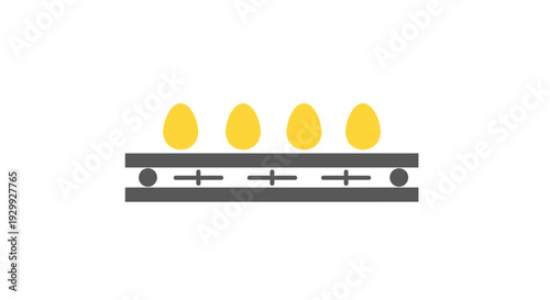 Four eggs in a carton, simple still life, minimalist composition.