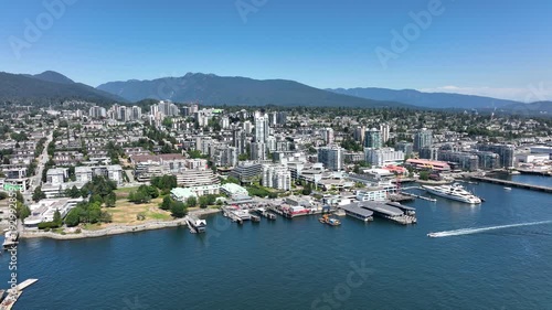 Aerial View of North Vancouver Marina and Residential Waterfront