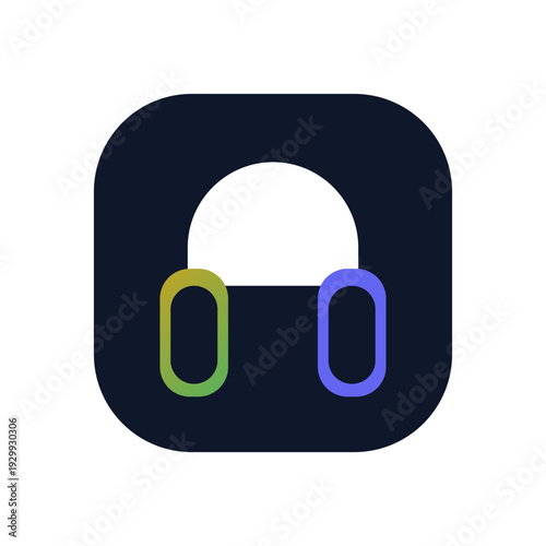 Headphones audio icon App UI Icon, premium neon Vector