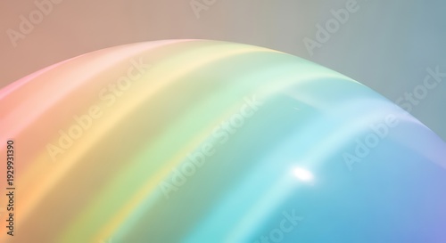 Pastel Rainbow Curved Gradient Abstract Background with Soft Glossy Light