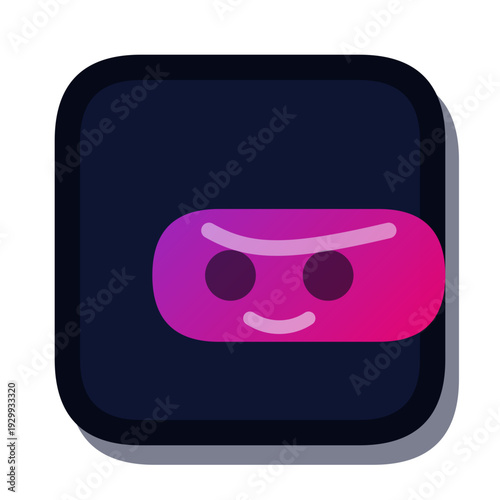 Incognito mode icon, dark mode neon gradient UI vector