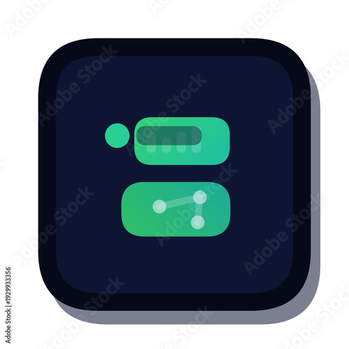 Dashboard widget layout 32 icon, dark mode neon gradient UI vector