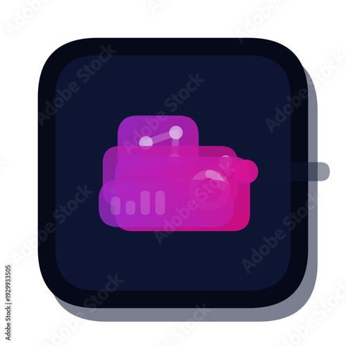 Dashboard widget layout 49 icon, dark mode neon gradient UI vector