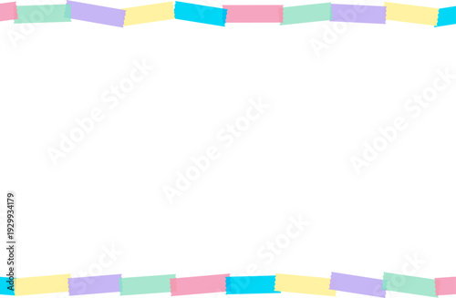 パステルカラーのマスキングテープフレーム背景