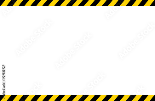 黄色と黒の警告テープフレーム背景