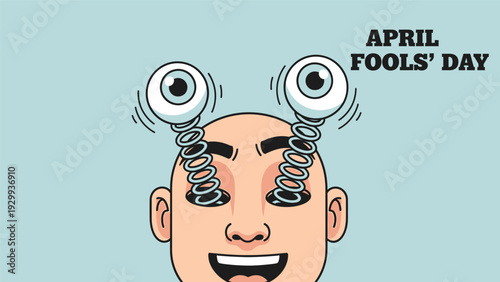 Man with spring attached eyes smiling.