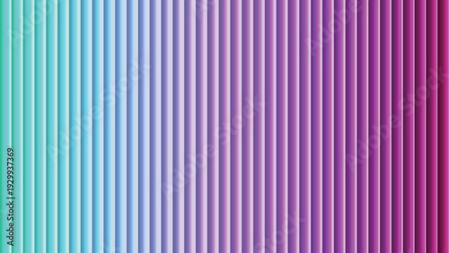 A visually striking pattern of numerous vertical lines transitioning smoothly from cool turquoise to warm purple colors
