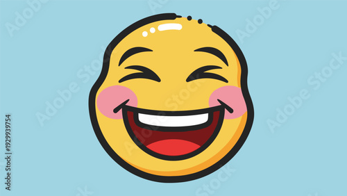 Laughing Face Emoji with Blushing Cheeks.