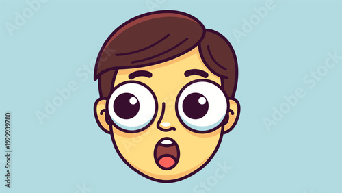 Surprised Cartoon Man with Glasses.