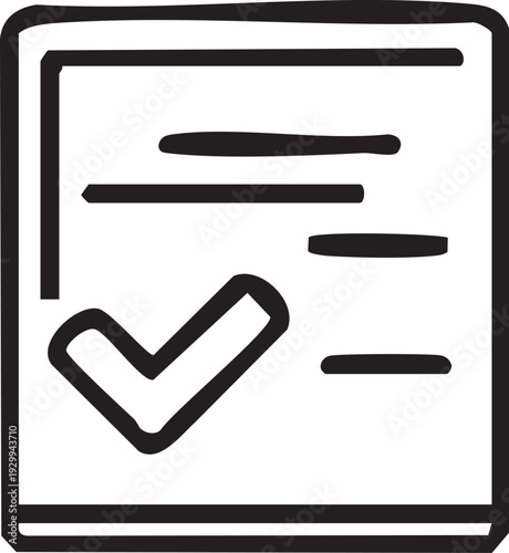 Abstract blue check mark and checkbox vector icon with 3D metal razor blade elements