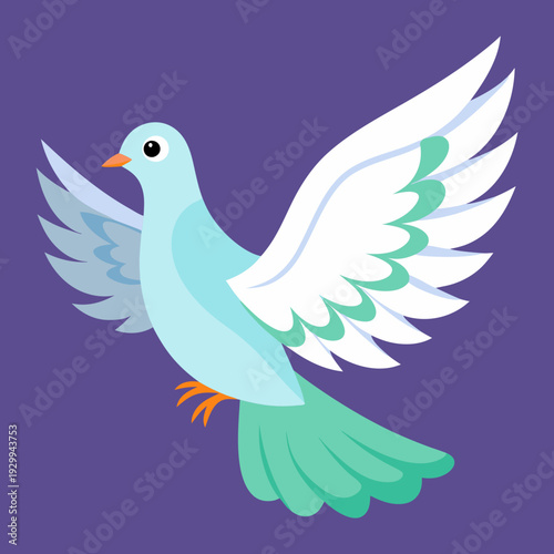 Pigeon volant dans les bois