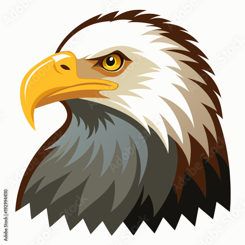 Pygargue à tête blanche nord-américain volant dans le ciel. Icône d’oiseau