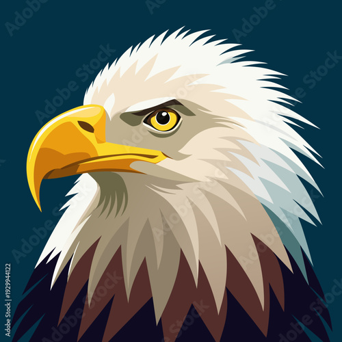 Pygargue à tête blanche nord-américain volant dans le ciel. Icône d’oiseau