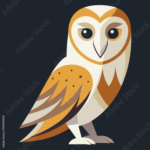 Effraie des clochers au crépuscule chasse pour une proie