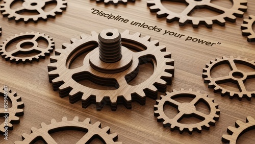 Wallpaper Mural Wooden Gears Representing Discipline and Power Torontodigital.ca