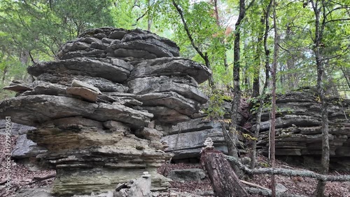 Wallpaper Mural Layered rock formation rises through forest canopy. Torontodigital.ca