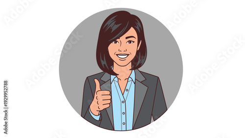 Businesswoman Giving Thumbs Up Gesture.
