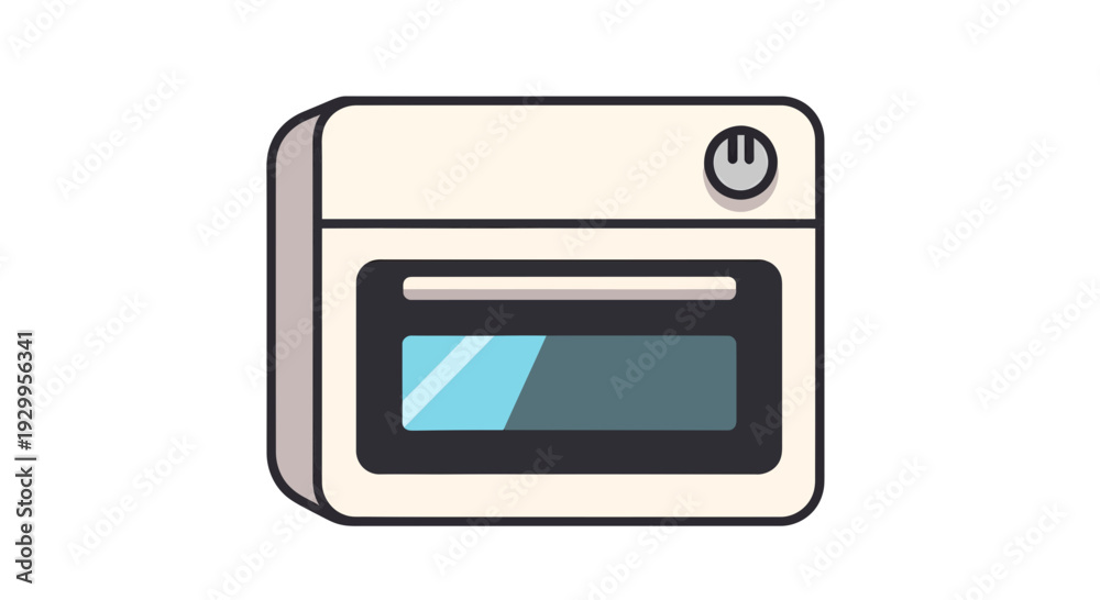 Fototapeta premium Oven Vector Illustration, Flat Design, Kitchen Appliance for Cooking, Isolated on White, Modern Design