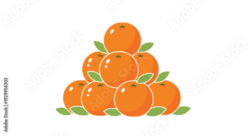 Oranges pyramid image, illustration, vector style graphic for healthy eating and food concept