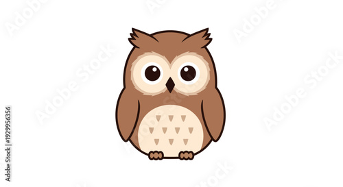 Owl Vector Illustration, Cartoon Style Graphic for Education, Nature and Wildlife