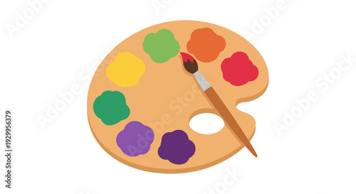 Palette with paints, Vector Illustration, art concept, creative design, for artists