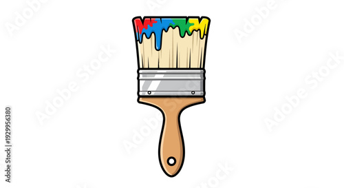 Paintbrush illustration, vector style graphic, art and design concept, isolated image