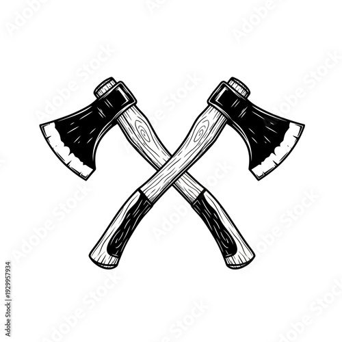 Crossed Axes Illustration Graphic Design Element.