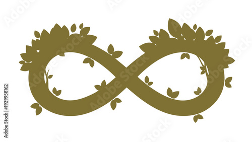 Infinity Symbol with Leaves and Foliage.