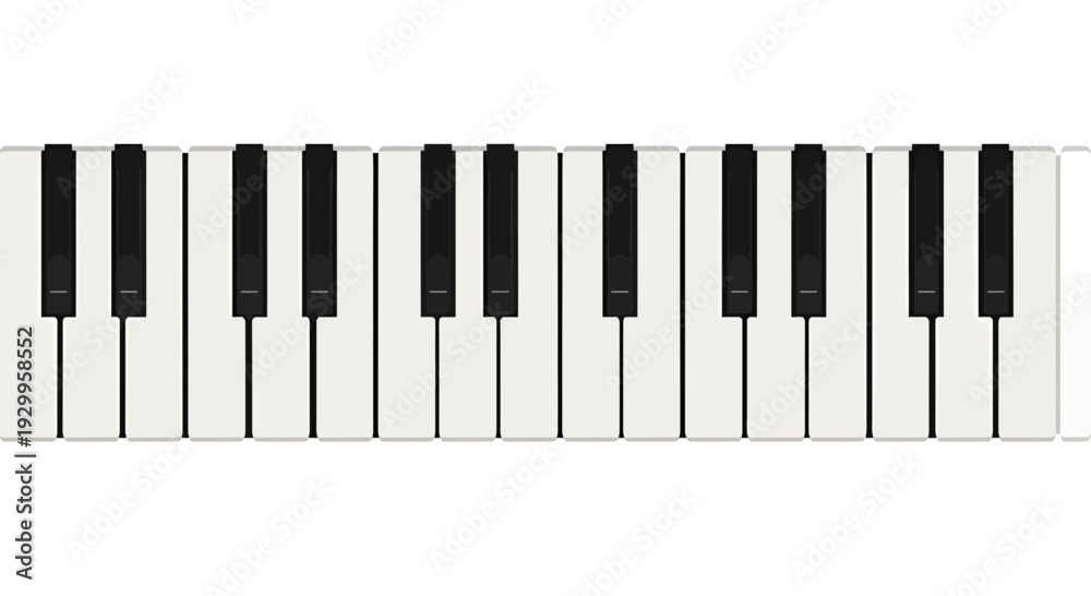Fototapeta premium Piano keys image, photography, musical instrument, white and black, music concept, studio shot