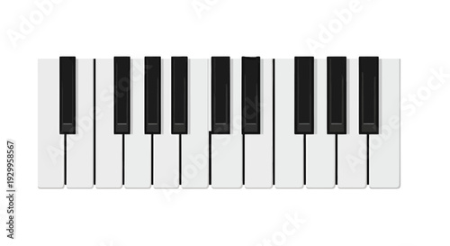 Piano Keys Image, Photography, Musical Instrument, White and Black, Music Concept, Isolated