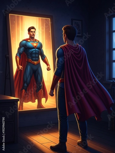 superheroes standing in front of a door in a dark room