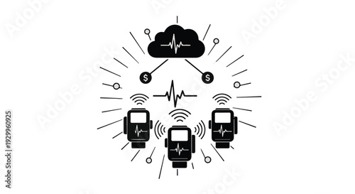 smart city technology wireless network illustration