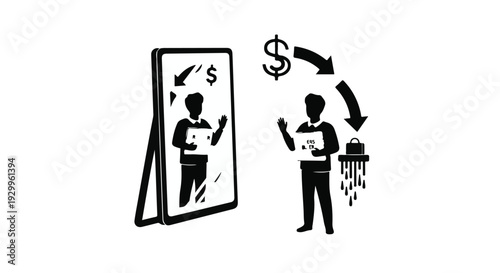 man turning money into cash flow