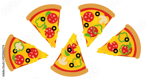 Pizza slices image, photography, food concept, delicious meal, restaurant menu design