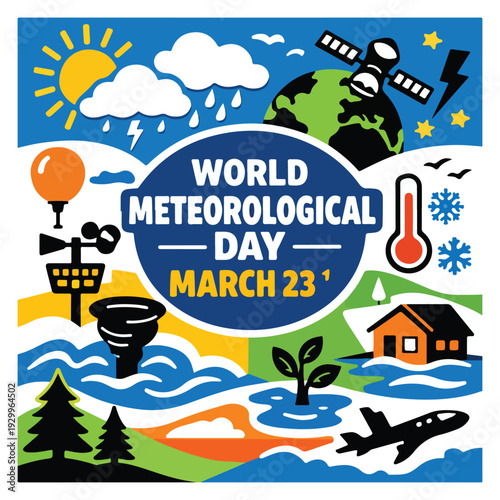 World Meteorological Day Flyer – Climate, Weather Science and Environmental Awareness Event